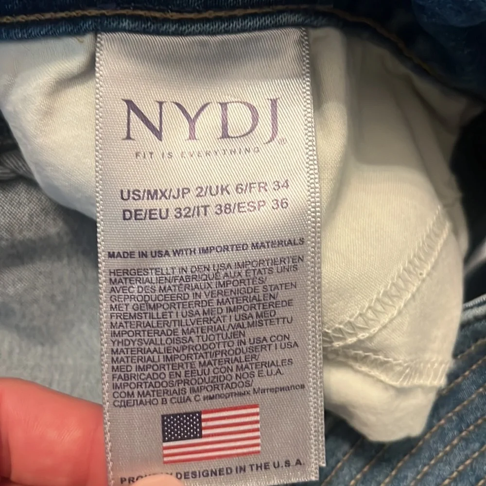 NYDJ not your daughter jeans denim blue size 2 wide leg - Picture 5 of 5